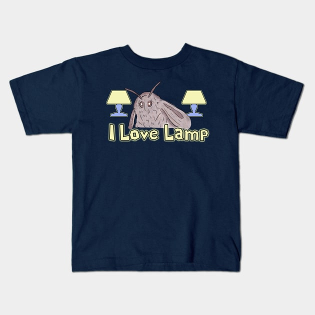 Moth Loves Lamp Meme Kids T-Shirt by Barnyardy